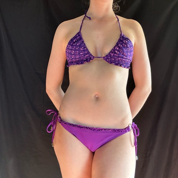Purple Stars Bikini Top Large - Picture 3 of 6